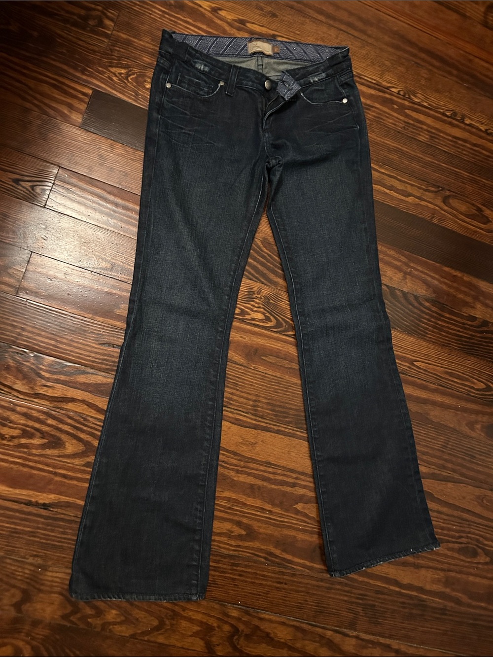 PAIGE Dark Indigo Wide Leg Jeans